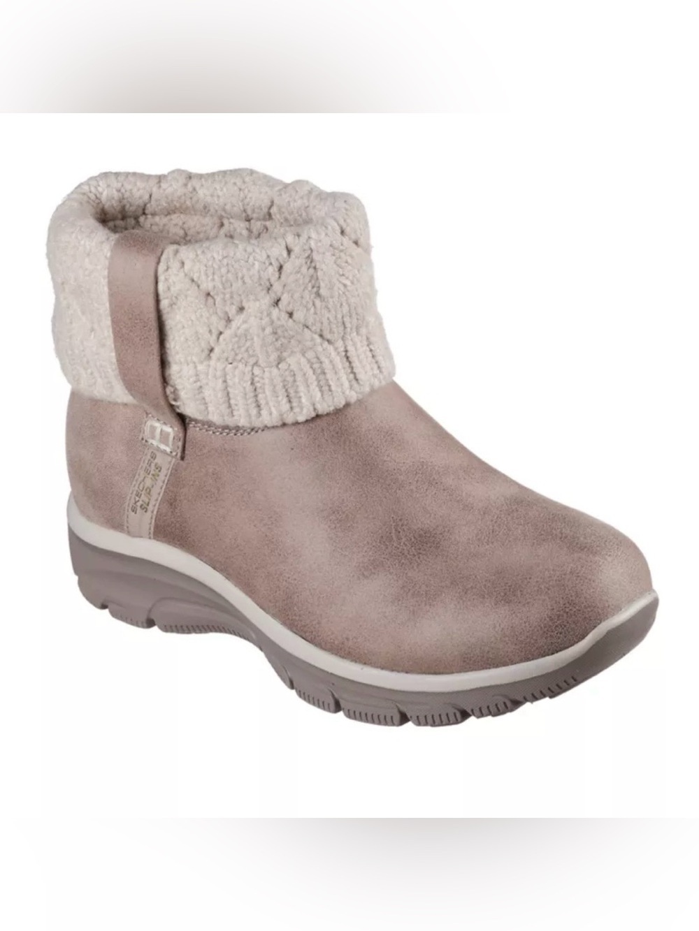 Skechers Taupe Knit Cuff Ankle Bootie Size 7.5